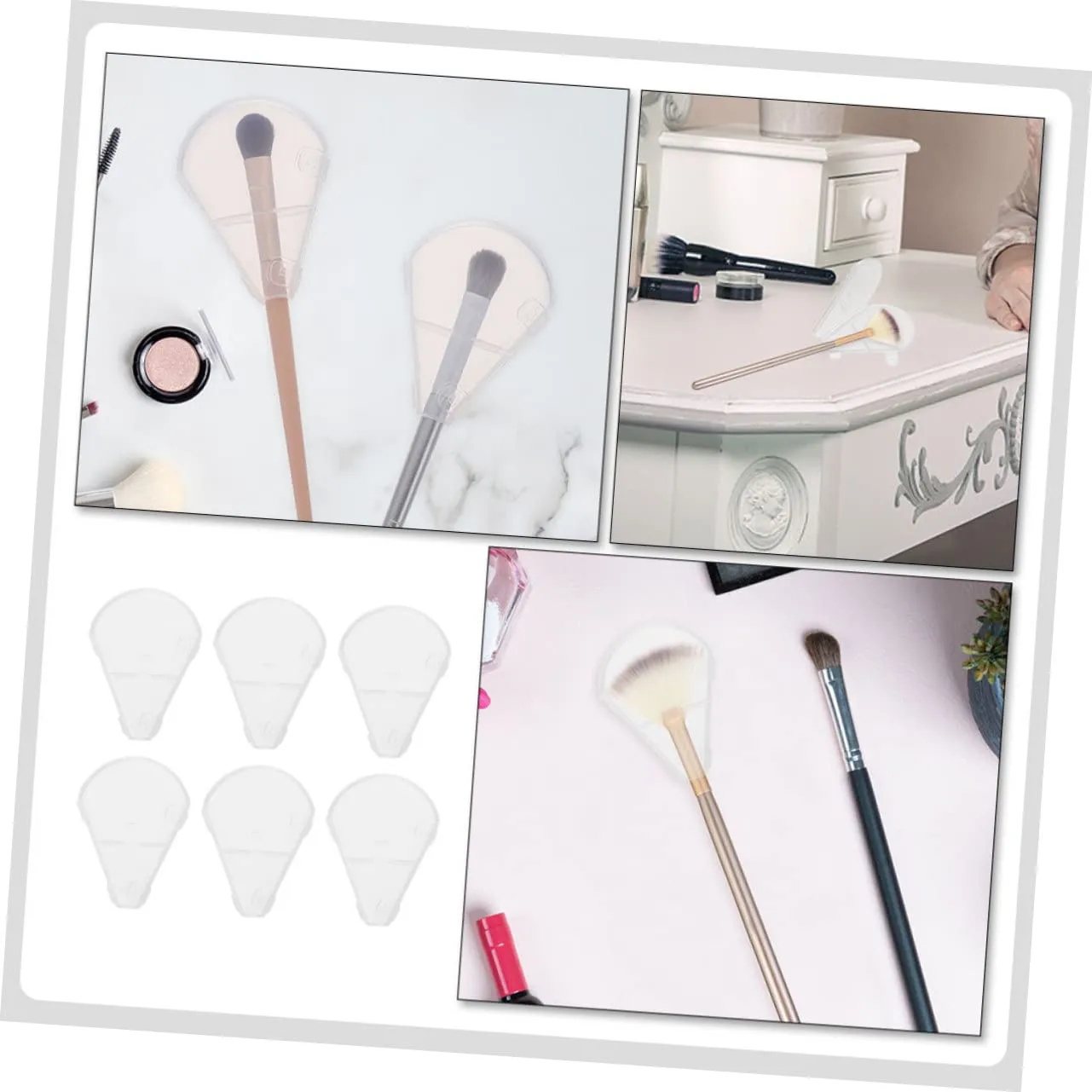 4sets Makeup Tool Protector Plastic Brush Cover for Highlighter Reusable Sturdy Abs Material 6pcs*4