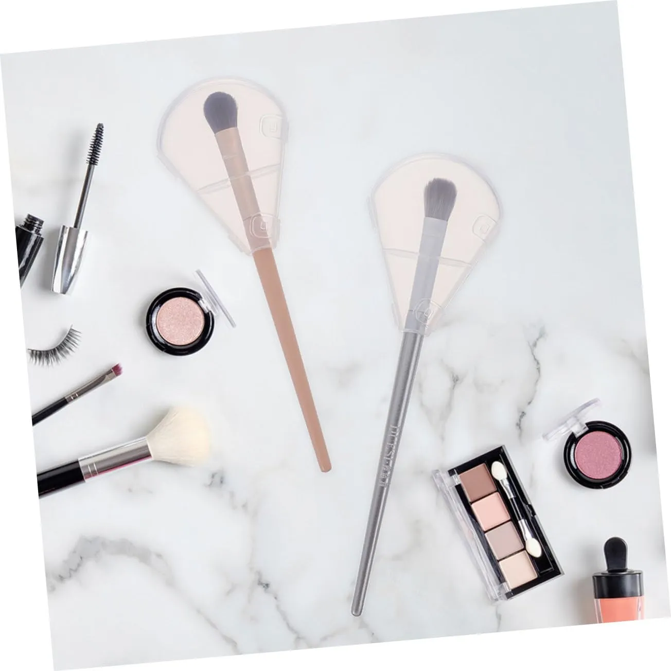 4sets Makeup Tool Protector Plastic Brush Cover for Highlighter Reusable Sturdy Abs Material 6pcs*4