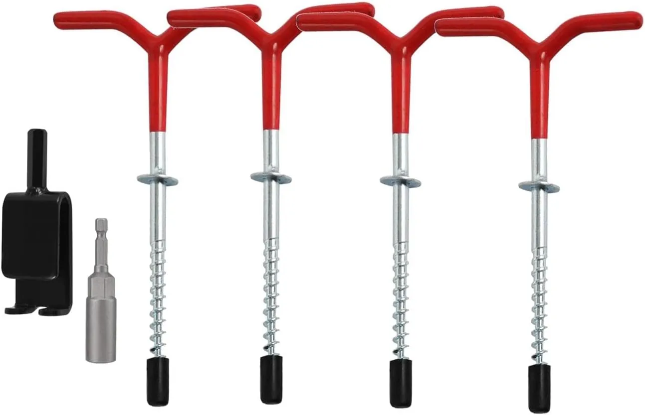 4X Ice Fishing Anchors Ice Fishing Tent Stakes Ice Anchor Tool Threaded Tent Pegs Reusable Ice Fishing Shelter Anchor