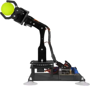5-DOF Robotic Arm Kit Compatible with Arduino IDE, STEM Robot Building Kit Programmable DIY Coding STEM Educational 5 Axis Robot Arm with OLED Display Processing Code and Tutorials