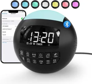5-in-1 White Noise Sound Machine   Bluetooth   Night Light, 42 Soothing Sounds Sleep Machine for Kids Baby Adults, 8 Timer & Adjustable Volume, USB & Type-C Ports, Dual Alarm Clocks for Bedrooms…