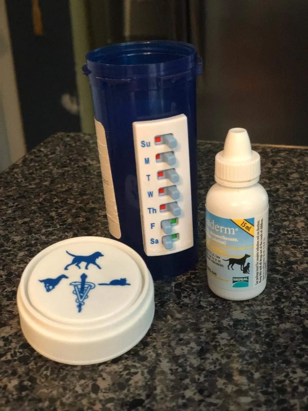 5 Pack Medication Tracker and Reminder, Take-n-Slide Reusable Peel and Stick Pill Trackers Attach to Your Bottle 7 Day Medicine Vitamins Pets Pill Organizer Alternative Medication Aid White