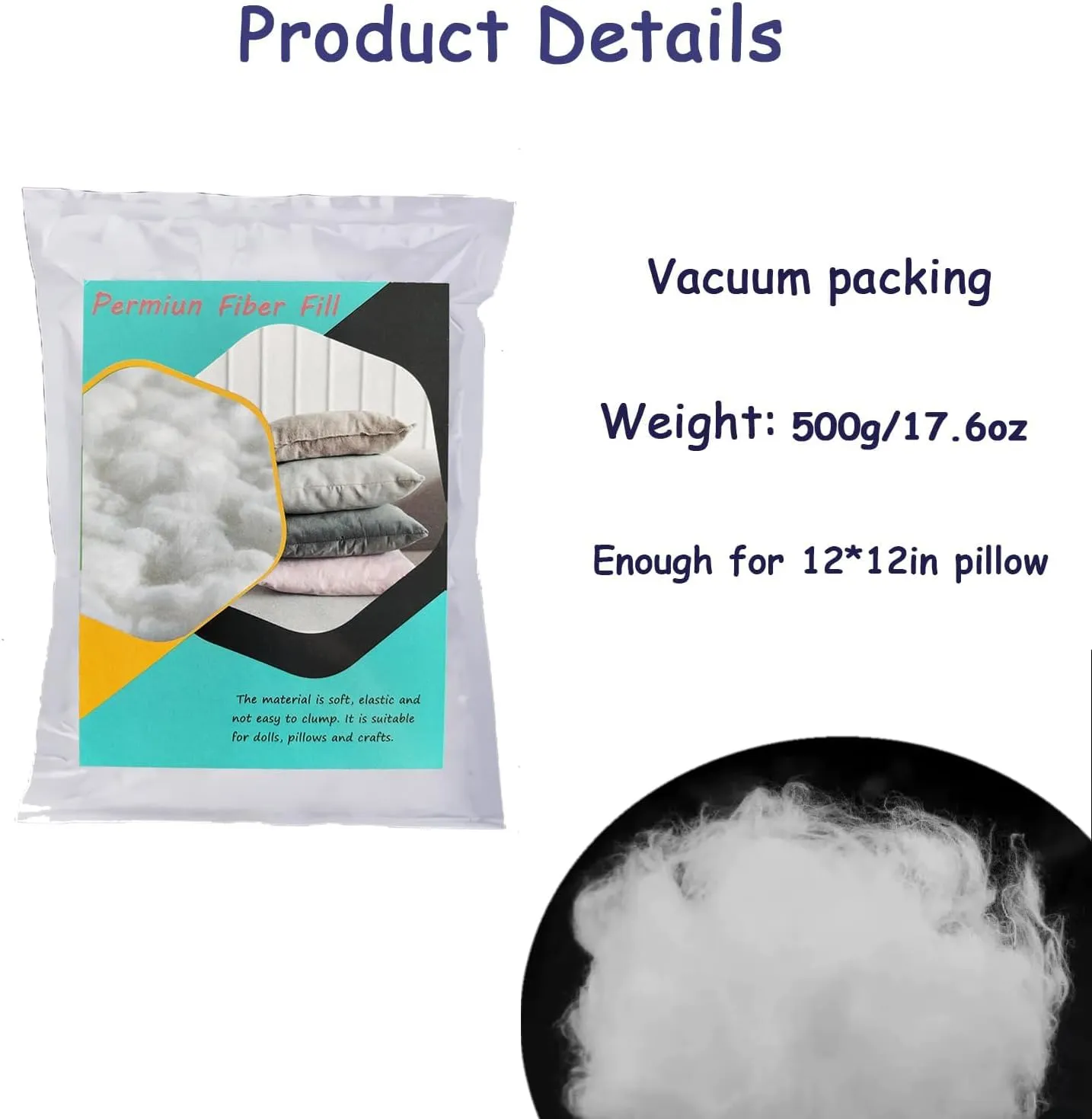 500g/1.1lb Premium Polyester Stuffing for Stuffed Animals,Soft and Warm Down Feather Like Pillow Stuffing for Couch Pillow,Fiber Filling Stuffing for Craft