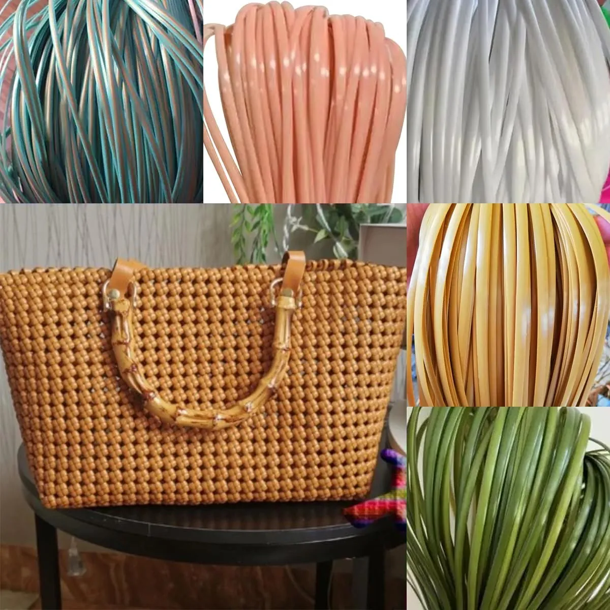 5mm Synthetic Rattan Weaving Material Flat PE Plastic Rattan Wicker Repair Kit for DIY Home Furniture, Chair Table, Storage Basket, 65.6ft / Roll