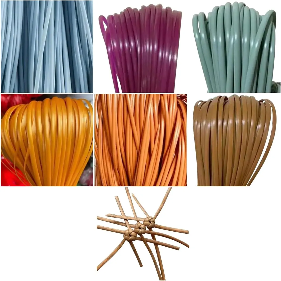 5mm Synthetic Rattan Weaving Material Flat PE Plastic Rattan Wicker Repair Kit for DIY Home Furniture, Chair Table, Storage Basket, 65.6ft / Roll