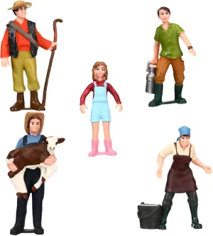 5Pcs Miniature People Scale Model Figurines for Farm Scenes Durable Construction Figures with Unique Designs for Desktop Decor and Themed Parties