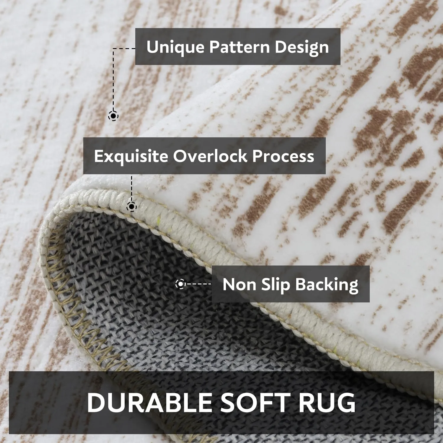 5x7 Large Area Rugs for Living Room Machine Washable Rug Distressed Indoor Carpet Neutral Moroccan Boho Rug Ultra Soft Area Rug for Bedroom Dining Room Playroom Office, Light Brown