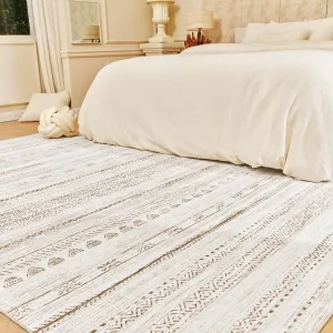 5x7 Large Area Rugs for Living Room Machine Washable Rug Distressed Indoor Carpet Neutral Moroccan Boho Rug Ultra Soft Area Rug for Bedroom Dining Room Playroom Office, Light Brown