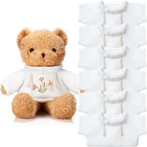 6 PCS Stuffed Bear Clothes Tee Shirt Sublimation Plush Bear Shirts Classic Stuffed Animal Bear T Shirts Bear Collar Tshirt Fit 14-18 Inches Stuffed Bear Dolls