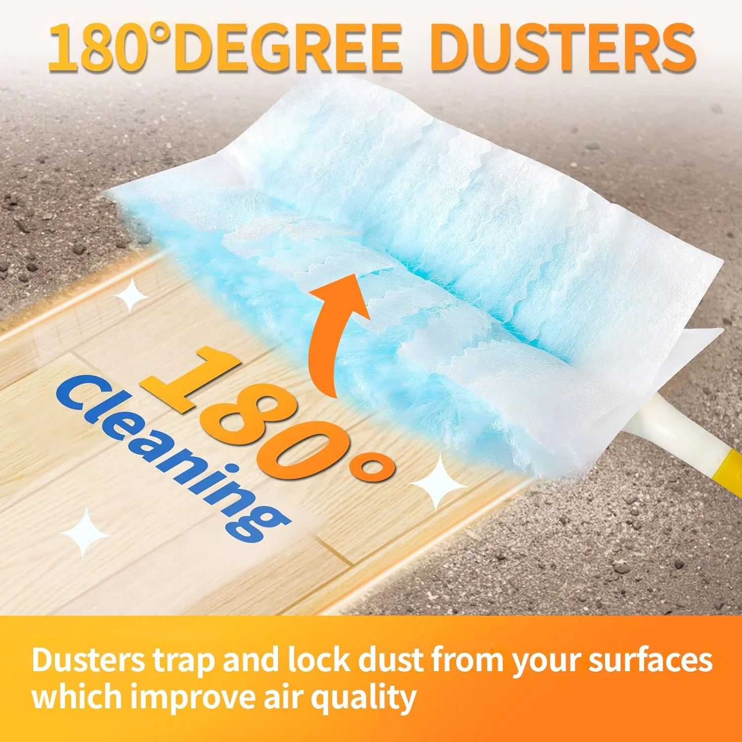 60 Count Electrostatic Duster Refills Compatible with Swiffer Duster, Multi-Surface Dusting Refills, Microfibre Dusters for Cleaning, Unscented