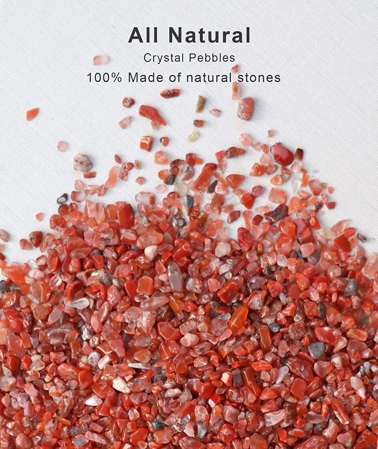 6lb Red Polished Rocks Crystal Crushed Pieces Natural Quartz Pebbles Small Tumbled Chip Gravel Succulent Cactus Bonsai Top Dressing Plant Landscape Terrarium Supplies for Home Decoration Vase Filler