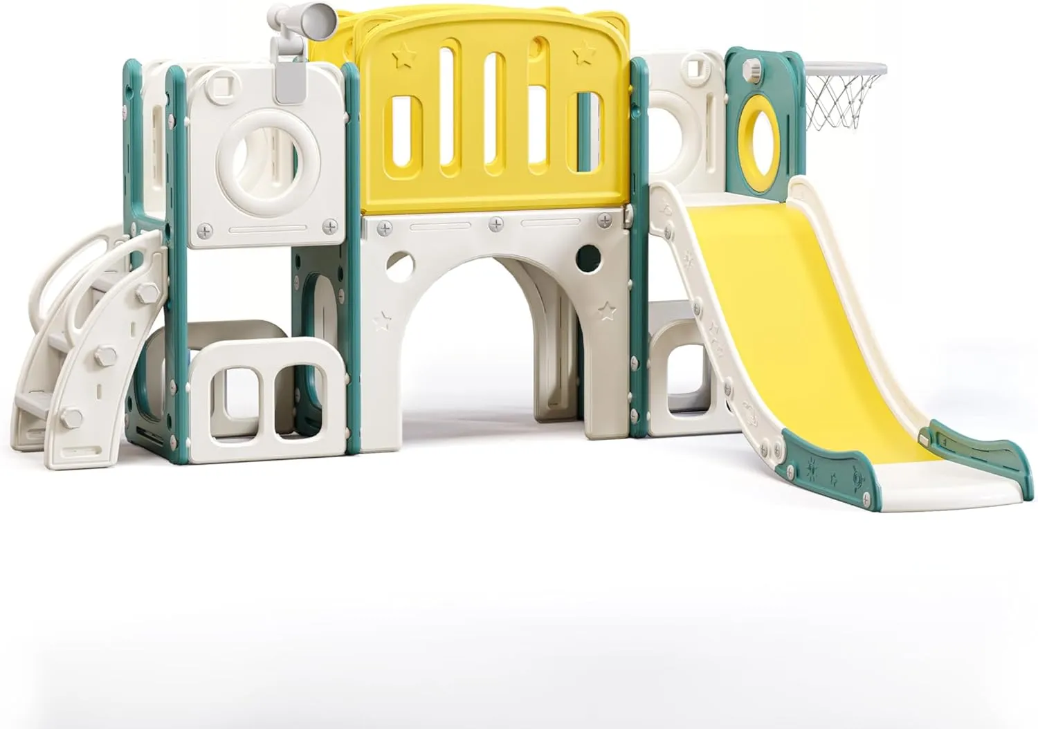 8 in 1 Toddler Slide Set, Kids Slide for Toddlers, Toddler Climber Slide PlaySet with Basketball Hoop,Outdoor Indoor Playground for Toddlers Upgraded