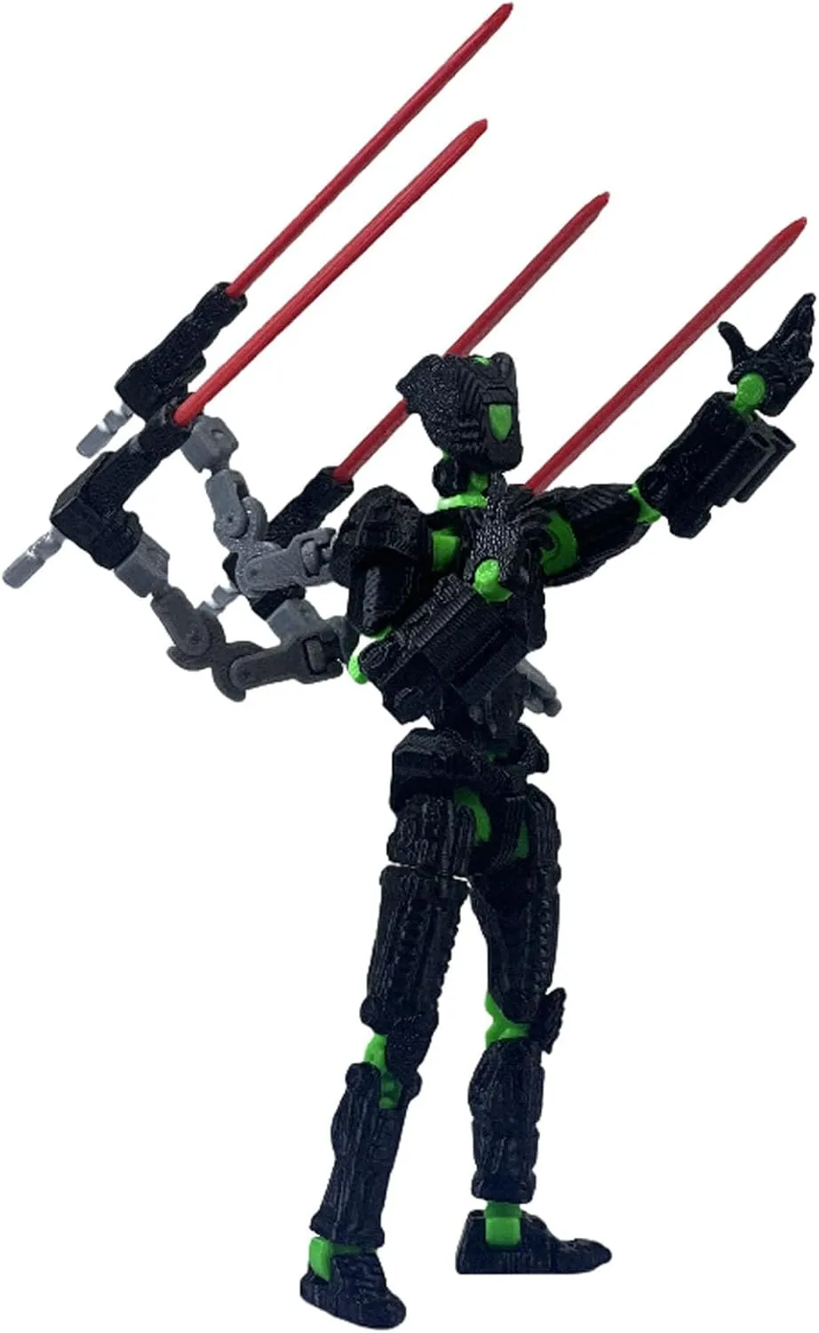 8 Inch T13 Action Figure Set (Assembly Completed),3D Printed Multi-Jointed Movable,Nova 13 Figures Desktop Decorations for Game Lovers Toy (Black Green)