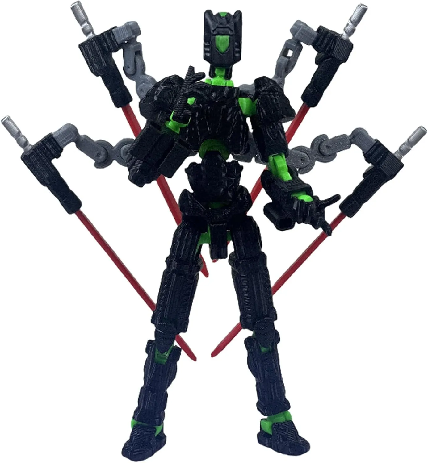 8 Inch T13 Action Figure Set (Assembly Completed),3D Printed Multi-Jointed Movable,Nova 13 Figures Desktop Decorations for Game Lovers Toy (Black Green)