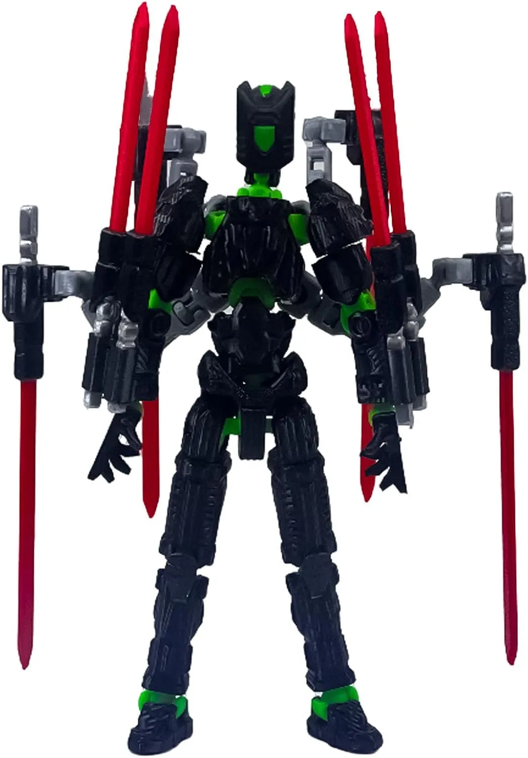 8 Inch T13 Action Figure Set (Assembly Completed),3D Printed Multi-Jointed Movable,Nova 13 Figures Desktop Decorations for Game Lovers Toy (Black Green)
