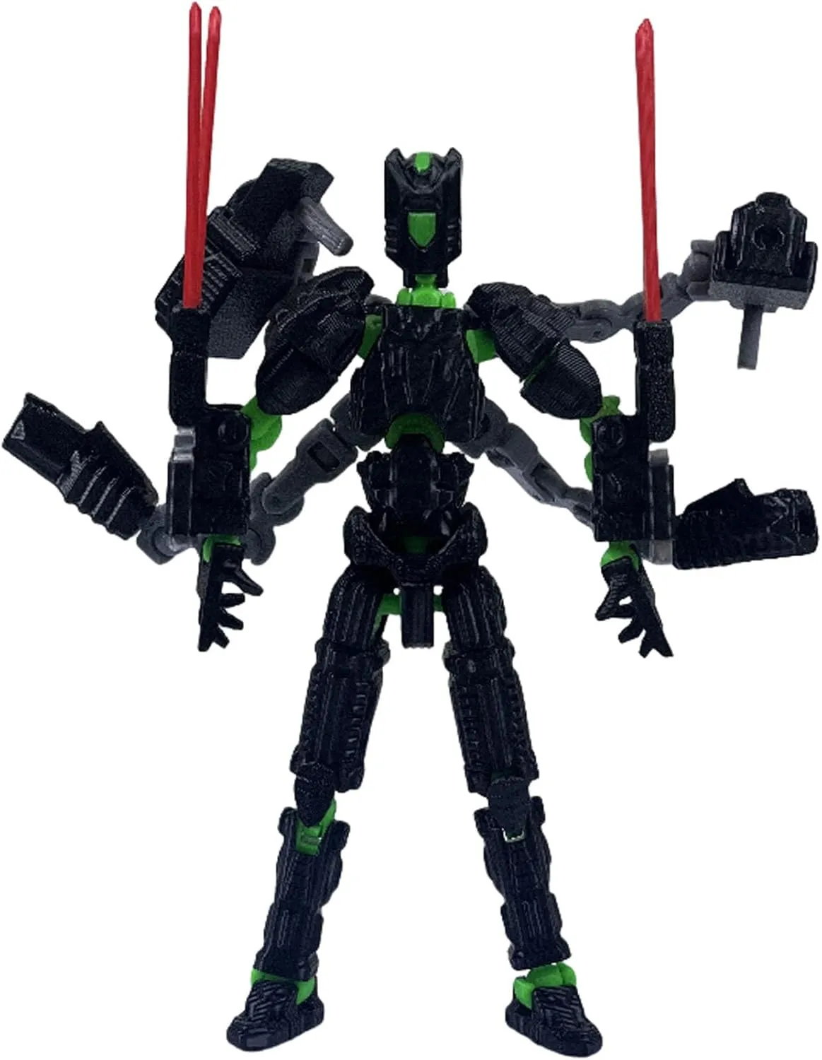 8 Inch T13 Action Figure Set (Assembly Completed),3D Printed Multi-Jointed Movable,Nova 13 Figures Desktop Decorations for Game Lovers Toy (Black Green)