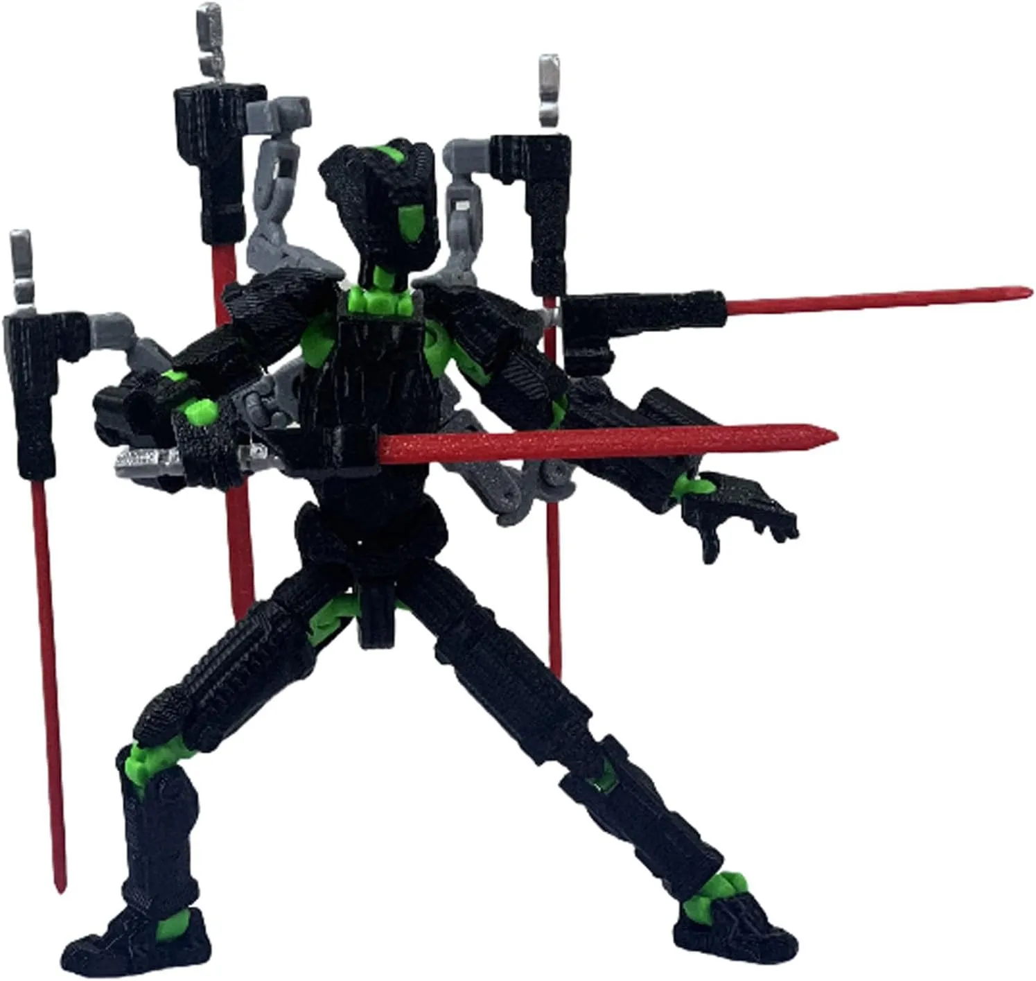 8 Inch T13 Action Figure Set (Assembly Completed),3D Printed Multi-Jointed Movable,Nova 13 Figures Desktop Decorations for Game Lovers Toy (Black Green)