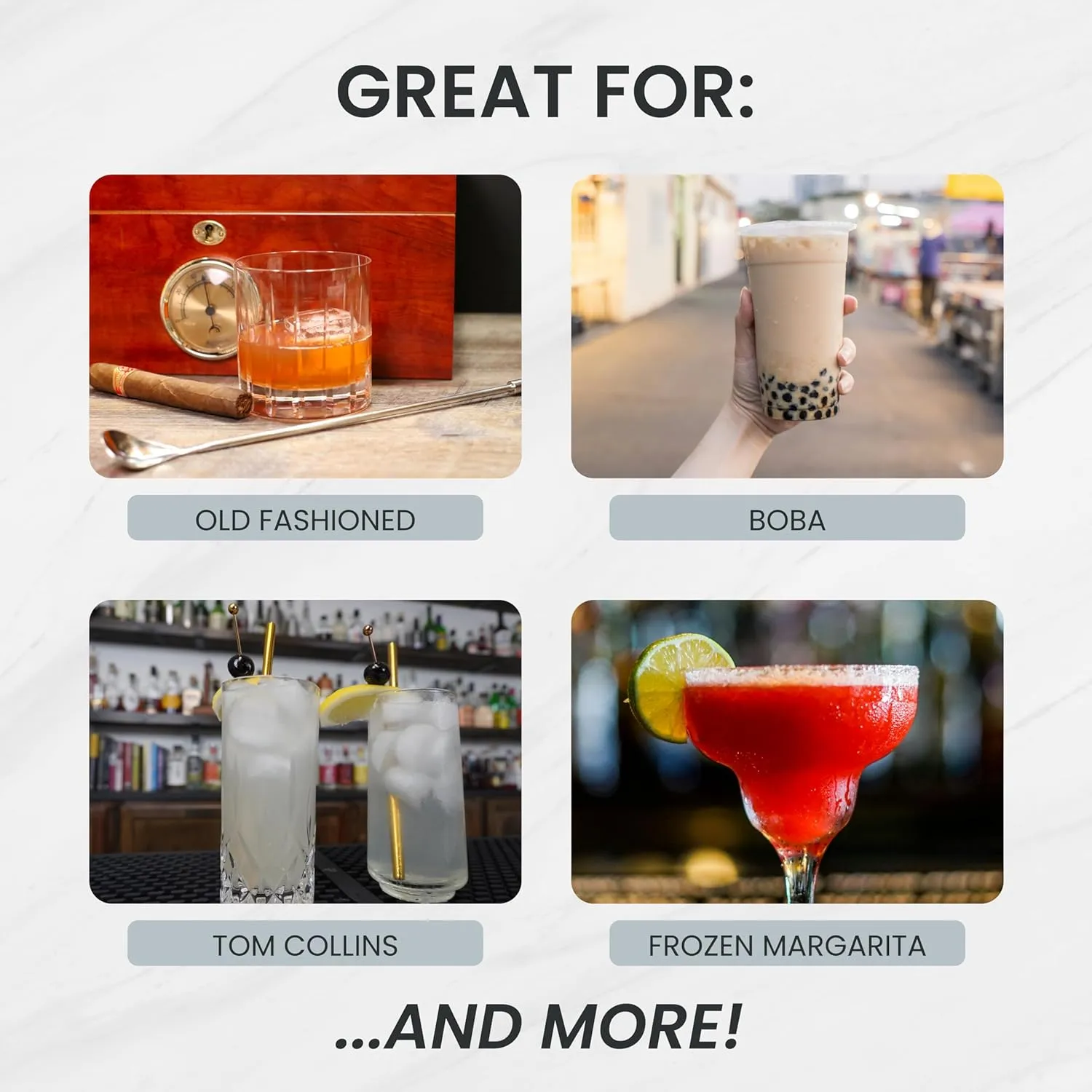 A Bar Above Drinking Straws, Cocktail Combo, Metal Straw for Home Bars, Stainless Steel with Cleaning Tool, Dishwasher Bag, Cocktail Straw, Metal Short, Long, Narrow, Wide Straws, 19 Pcs