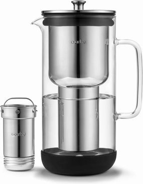 aarke Purifier Glass Water Pitcher, Refillable Stainless Steel Filter, 8-Weeks Performance, BPA-Free, Dishwasher Safe, Pure & Enriched Refill Granules, 1.18L (5 Cups) Capacity