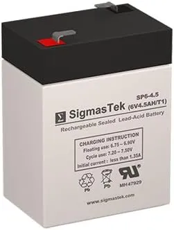 Abbott Laboratories Patrol ENTERAL Pump Replacement Battery - 6 Volt 4.5 AH F1 Terminal by SigmasTek