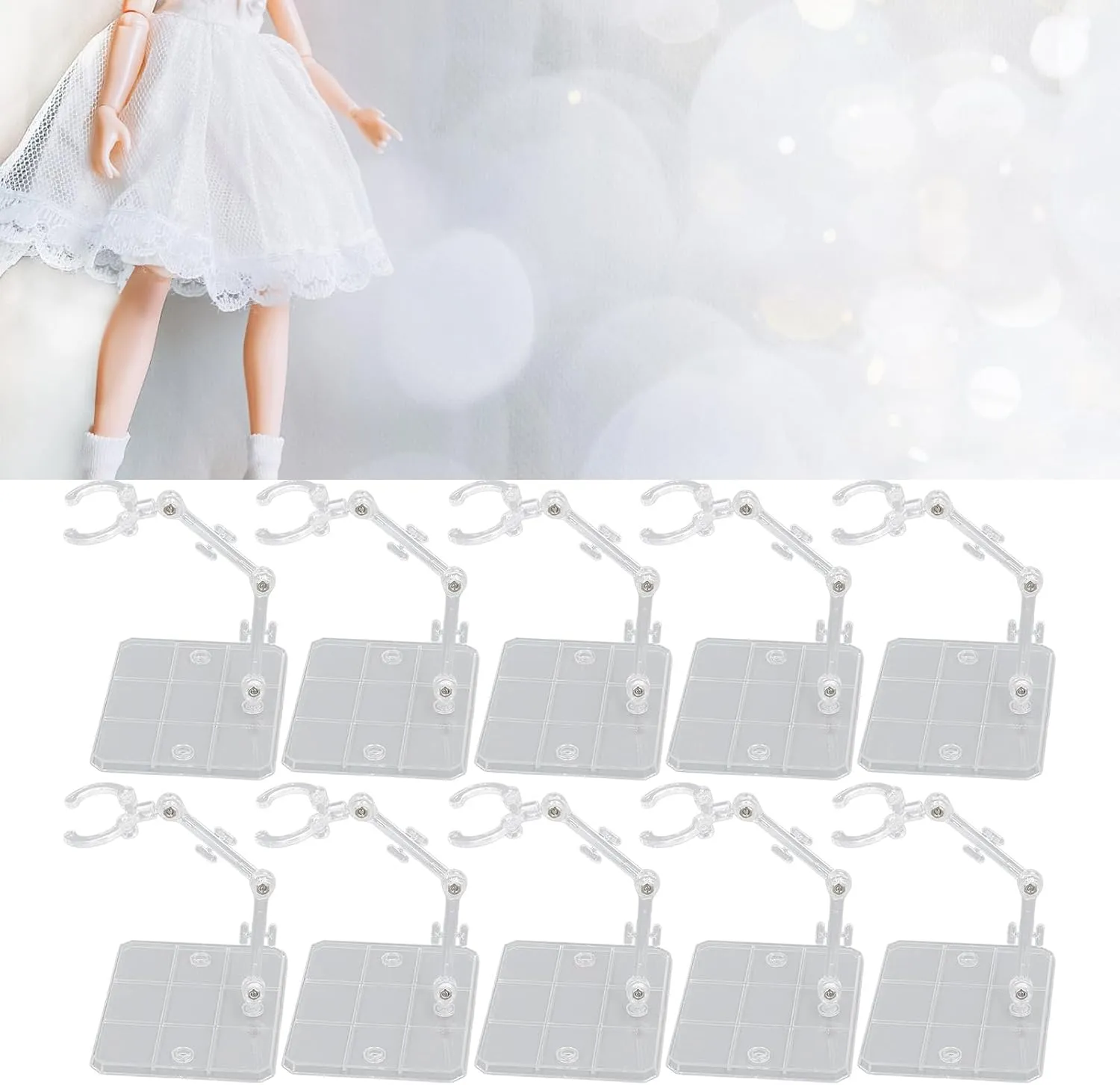 Action Figure Stand, Figure Model Stand Figure Holder Display Plastic Figure Stand For Dolls Adjustable Action Figure Display Stands For 6 Inch (plastic 4)