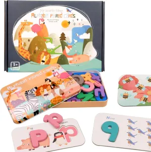 Adena Montessori Number and Alphabet Flash Cards for 3-6 Years Old Toddler,Flash Cards for Montessori Education with Interactive Wooden Letters Puzzle,Preschool Matching Game for Kids Learning Gifts