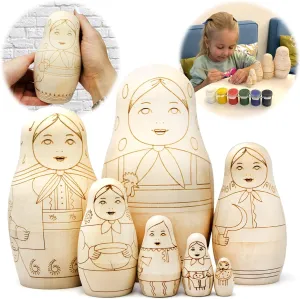 AEVVV Blank Nesting Dolls for Coloring Set 7 pcs