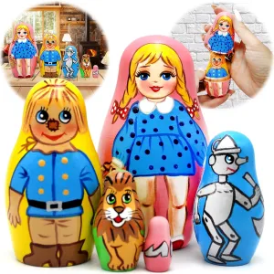 AEVVV Wizard Russian Nesting Dolls for Kids 5 pcs - Wizard Matryoshka Doll Gifts - Matryoshka Russian Dolls - Fairy Tale Christmas Russian Stacking Dolls