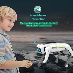 AI Simulation Robot Dog - Remote Control Toy for Kids, Programmable Interactive, Shakes Hands, Shoots, Performs Acrobatics - Gift Idea for Boys and Girls (Shakes Hands)