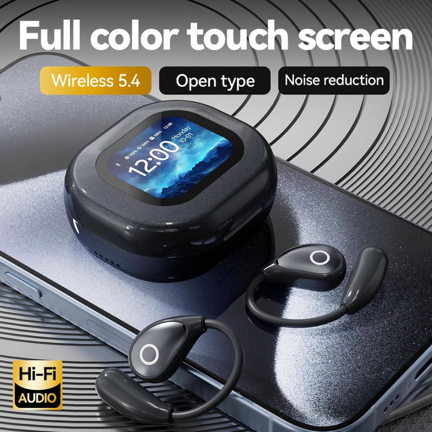AI Real-Time Translation Earbuds for iPhone & Android - 144 Language Wireless Translator Headphones, 3-in-1 Bluetooth Earbuds with Portable Charging Case for Travel, Business, Learning