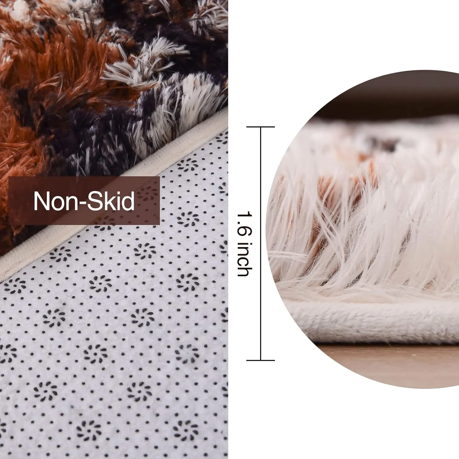 Aimuan Cute Cow Print Rug Fun, Animal Hide Carpet Fun Faux Cowhide Area Rug Nice for Nursery Decorating Kids Room (Coffee-Black, 3x5)