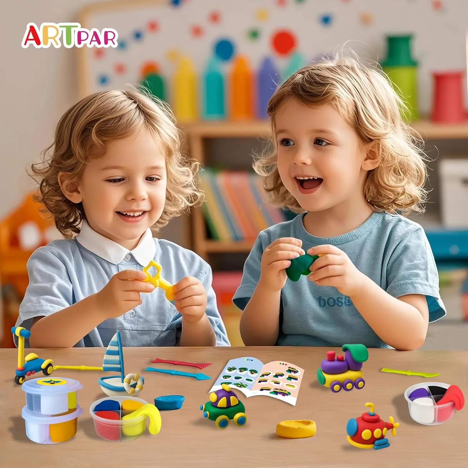 Air Dry Clay Kit For Kids - Modeling Magic Clay, 12 Boxes Diy Molding Clay Set With Sculpting Tools & Tutorials | Ultra Light Non-Toxic Art And Crafts Home School Gifts For Boys Girls Age 3-12 