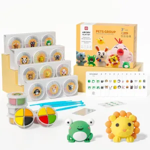 Air Dry Clay Kit - Modeling Clay for Kids mit Sculpting Tools und Tutorial, Ultra Light & Soft, Safe & Non-Toxic, DIY Model Magic Clay 12 Cans 48 Colors, Creative Art Crafts Toys Gifts for Girls Boys