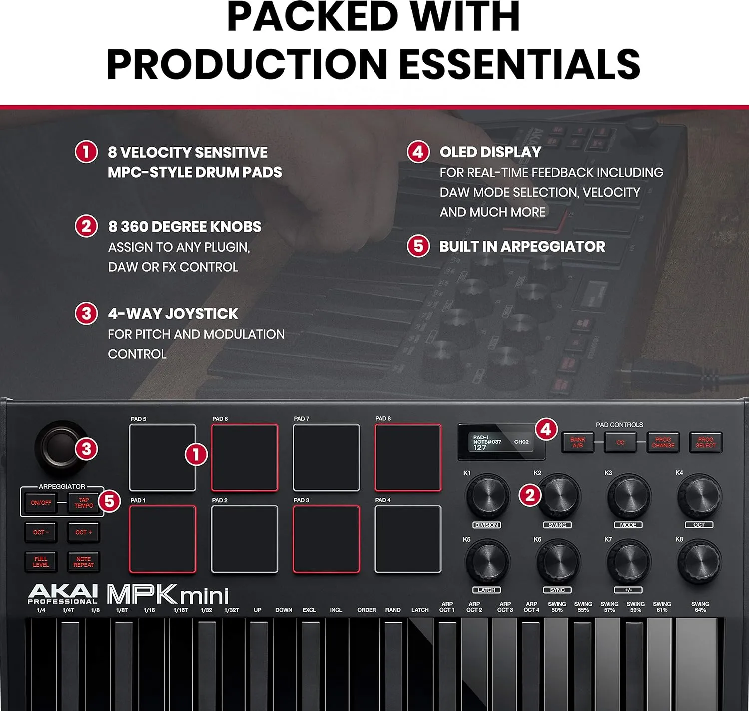 Akai MPK Mini MK3 MIDI Keyboard Controller   M-Audio SP2 Sustain Pedal, with MPC Beats and Software Suite – Beat Maker Bundle (Black)