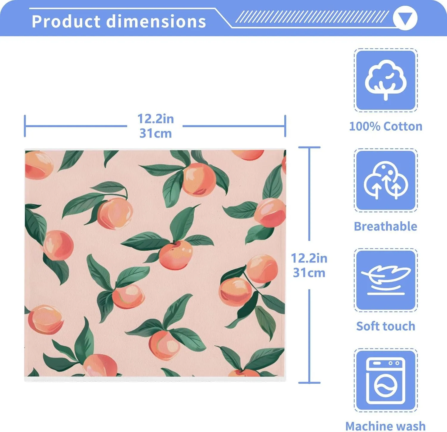 ALAZA Cotton Wash Cloths Set Face Cloths Washcloth Small 4 Pack Peach Cute Pink Absorbent Soft Fingertip Towels 12 x 12 Inches