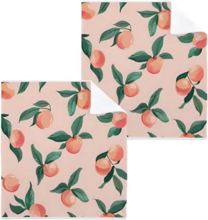 ALAZA Cotton Wash Cloths Set Face Cloths Washcloth Small 4 Pack Peach Cute Pink Absorbent Soft Fingertip Towels 12 x 12 Inches