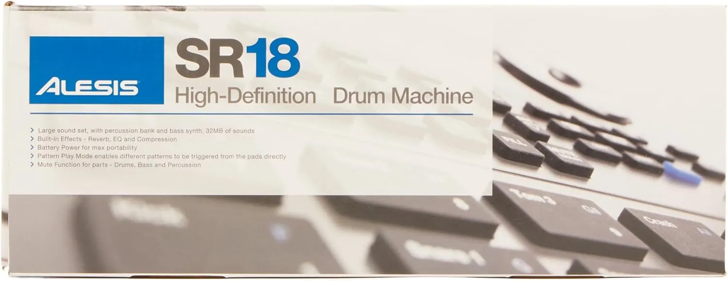 Alesis SR-18 - Studio-Grade Standalone Drum Machine With On-Board Sound Library, Performance Driven I/O and In-Built Effects / Processors