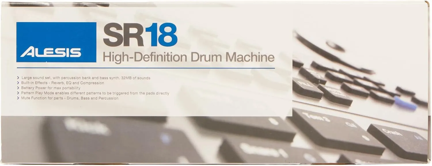 Alesis SR-18 - Studio-Grade Standalone Drum Machine With On-Board Sound Library, Performance Driven I/O and In-Built Effects / Processors