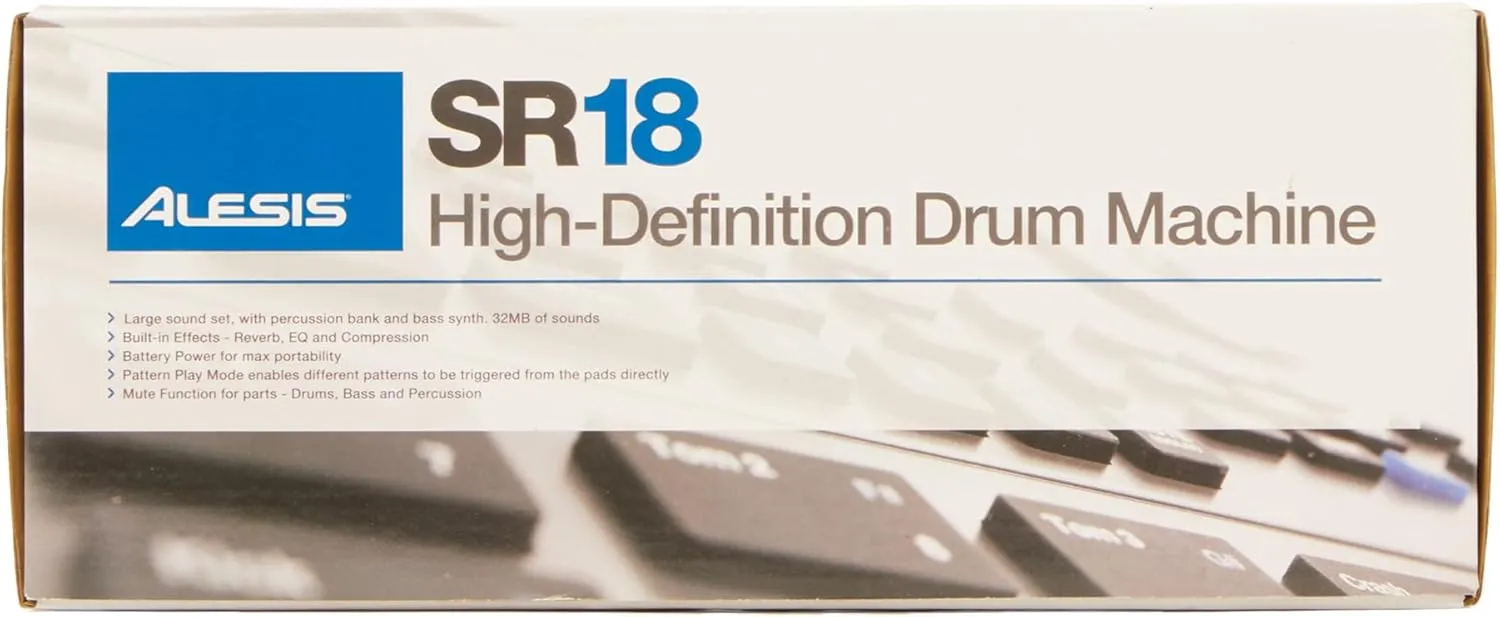Alesis SR-18 - Studio-Grade Standalone Drum Machine With On-Board Sound Library, Performance Driven I/O and In-Built Effects / Processors