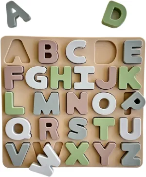 Ali Oli Baby Soft Silicone Alphabet Puzzle Toys for Toddlers (27 Piece Set) Toddler or Baby Girl & Boy Neutral Baby Toys - Montessori Learning Puzzle Silicone Letter Shape Sorter Toy