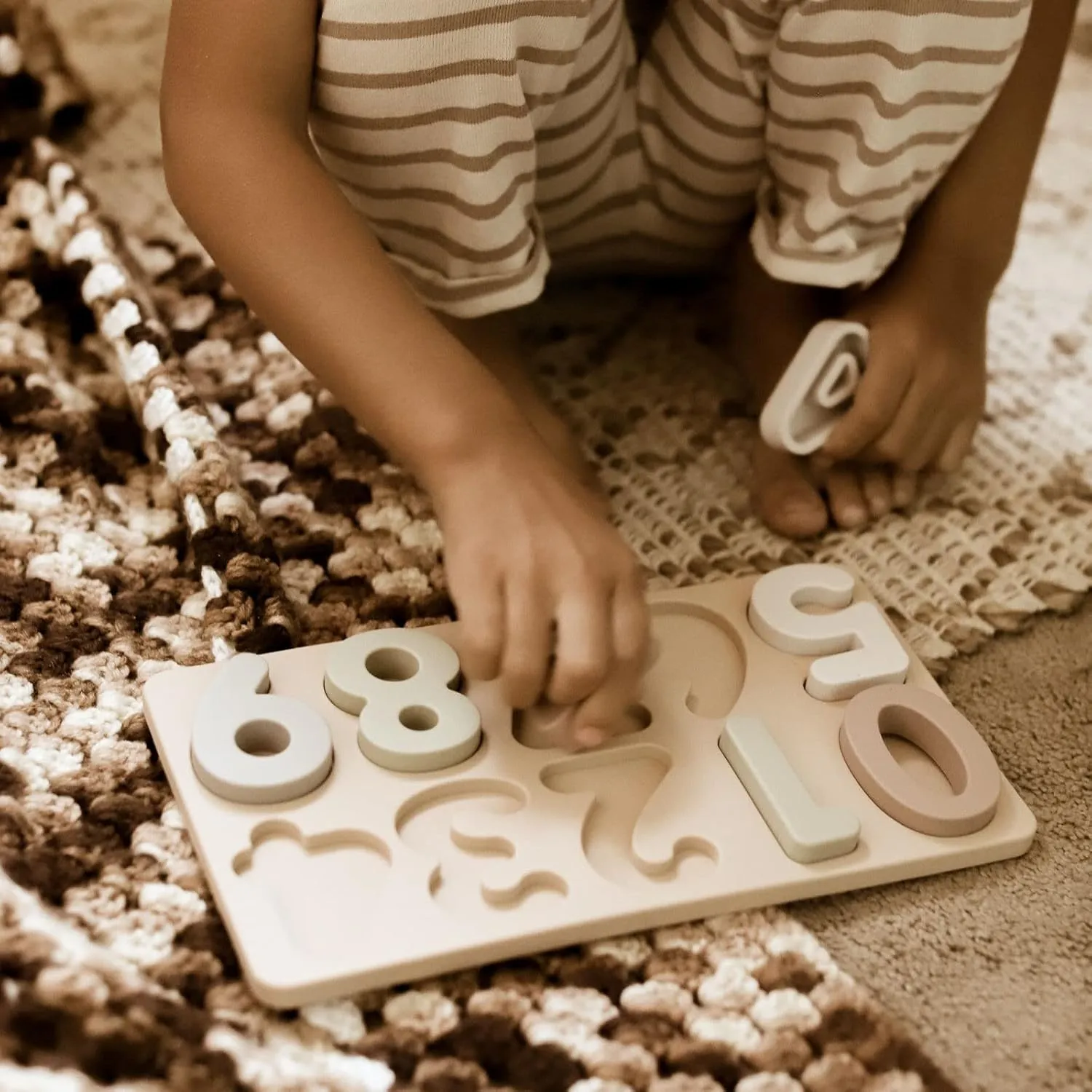 Ali Oli Baby Soft Silicone Number Puzzle Toys for Toddlers (11 Piece Set) Toddler or Baby Girl & Boy Neutral Baby Toys - Montessori Learning Puzzle Silicone Number Shape Sorter Toy