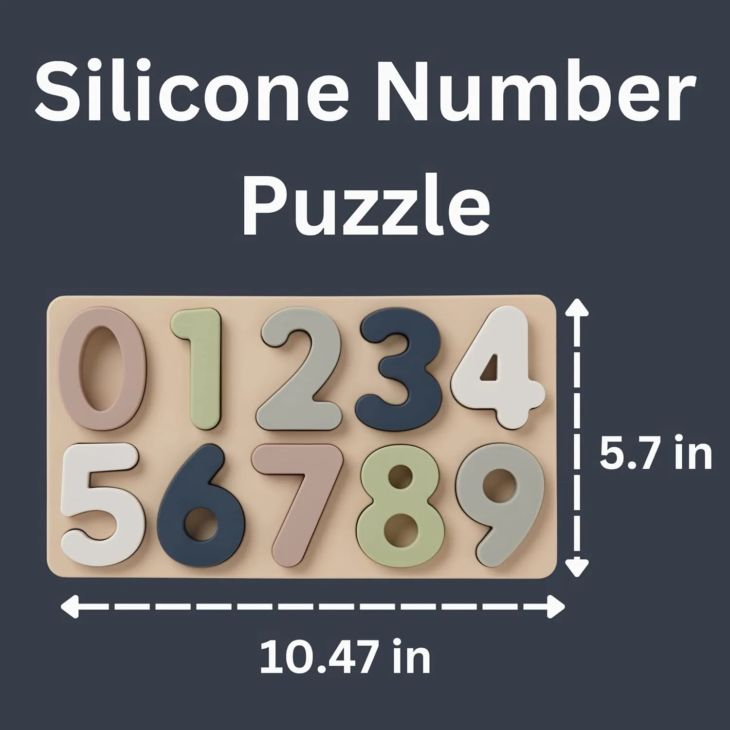 Ali Oli Baby Soft Silicone Number Puzzle Toys for Toddlers (11 Piece Set) Toddler or Baby Girl & Boy Neutral Baby Toys - Montessori Learning Puzzle Silicone Number Shape Sorter Toy