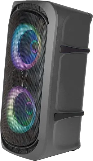 Alphasonik Reaktor One Battery Powered Portable Party Speaker Box Alpha Bass Bluetooth Mic and Guitar Inputs Phone Charger USB Player AUX App Control…