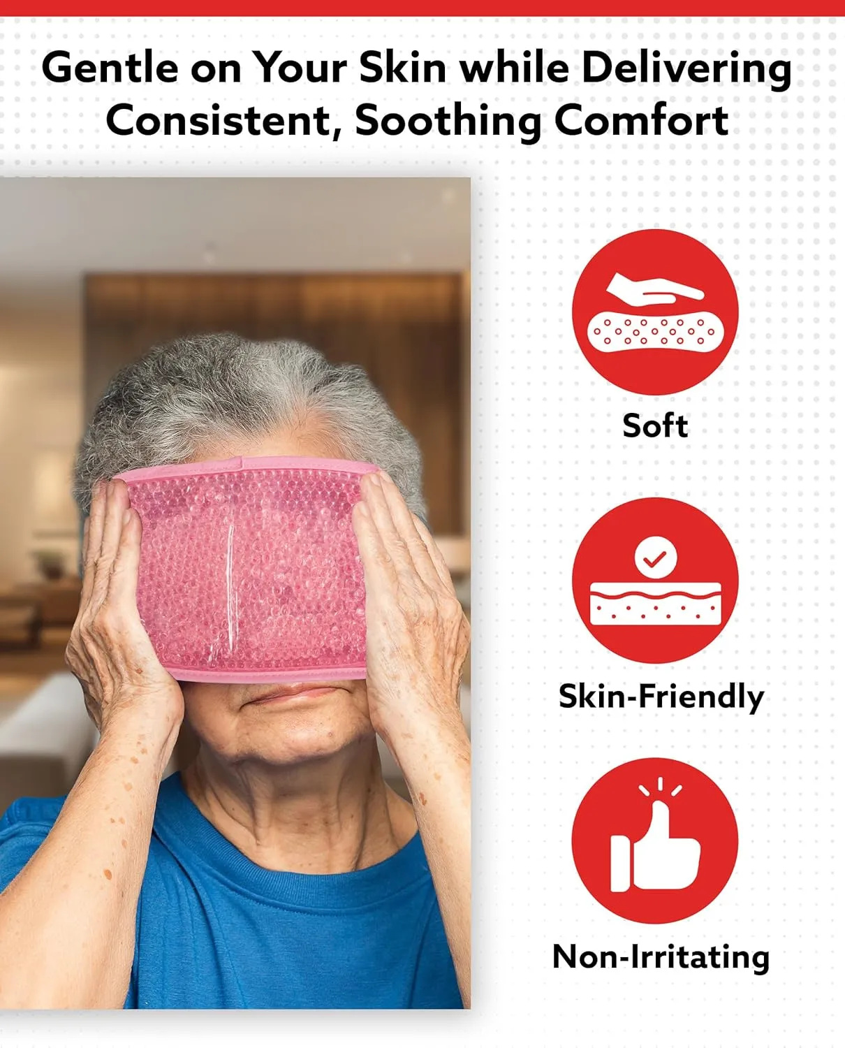 Alpi Rectangle Plush Gel Bead Ice Pack – 2 Pack Reusable Ice Packs with Beads for Hot & Cold Therapy - Soft, Plush Comfort for Muscle Aches & Relaxation (Pink)