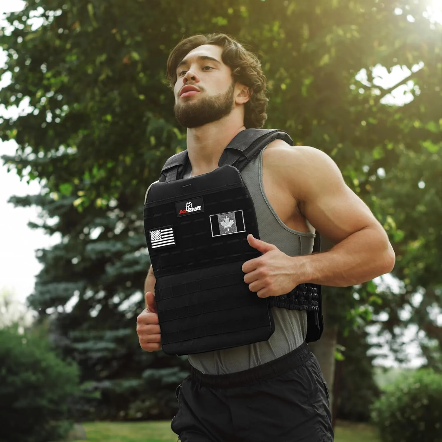 Amstaff Tactical Weighted Vest - Adjustable Weight Vests - Versatile Wearable Vest for Fitness Workouts, Strength and Endurance Training, Running