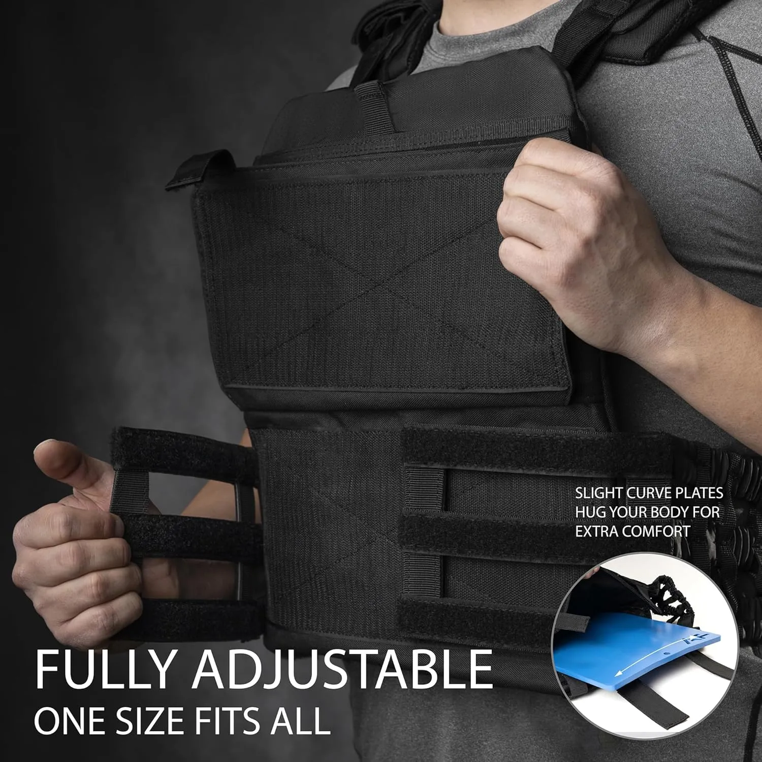 Amstaff Tactical Weighted Vest - Adjustable Weight Vests - Versatile Wearable Vest for Fitness Workouts, Strength and Endurance Training, Running