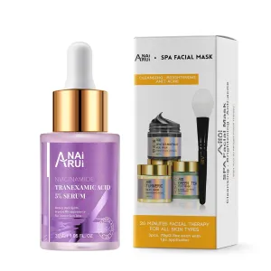 ANAI RUI 5% Tranexamic Acid Serum with Niacinamide  3PCS SPA Facial Mask Set,Face Mask Gift Set(2.05 Each)
