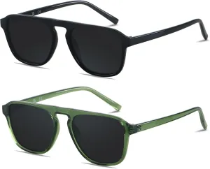 ANDWOOD Square Aviator Sunglasses Polarized Mens Womens UV Protection Sun glasses