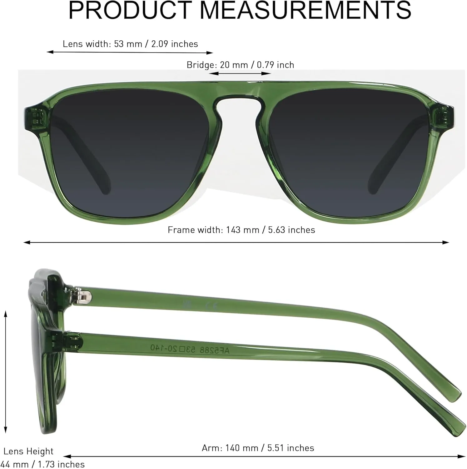 ANDWOOD Square Aviator Sunglasses Polarized Mens Womens UV Protection Sun glasses