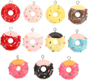 Angoily Realistic Donut Sweets Charms 20 Pack Keychain Favors Candy Jewelry Charms Party Favor Keychains